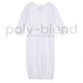 *Sublimation Blanks* Blank Unisex Long Sleeve Infant Gown with Hidden Zipper - Poly Blend